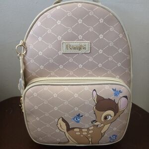 Bambi Pink Backpack with Floral Design